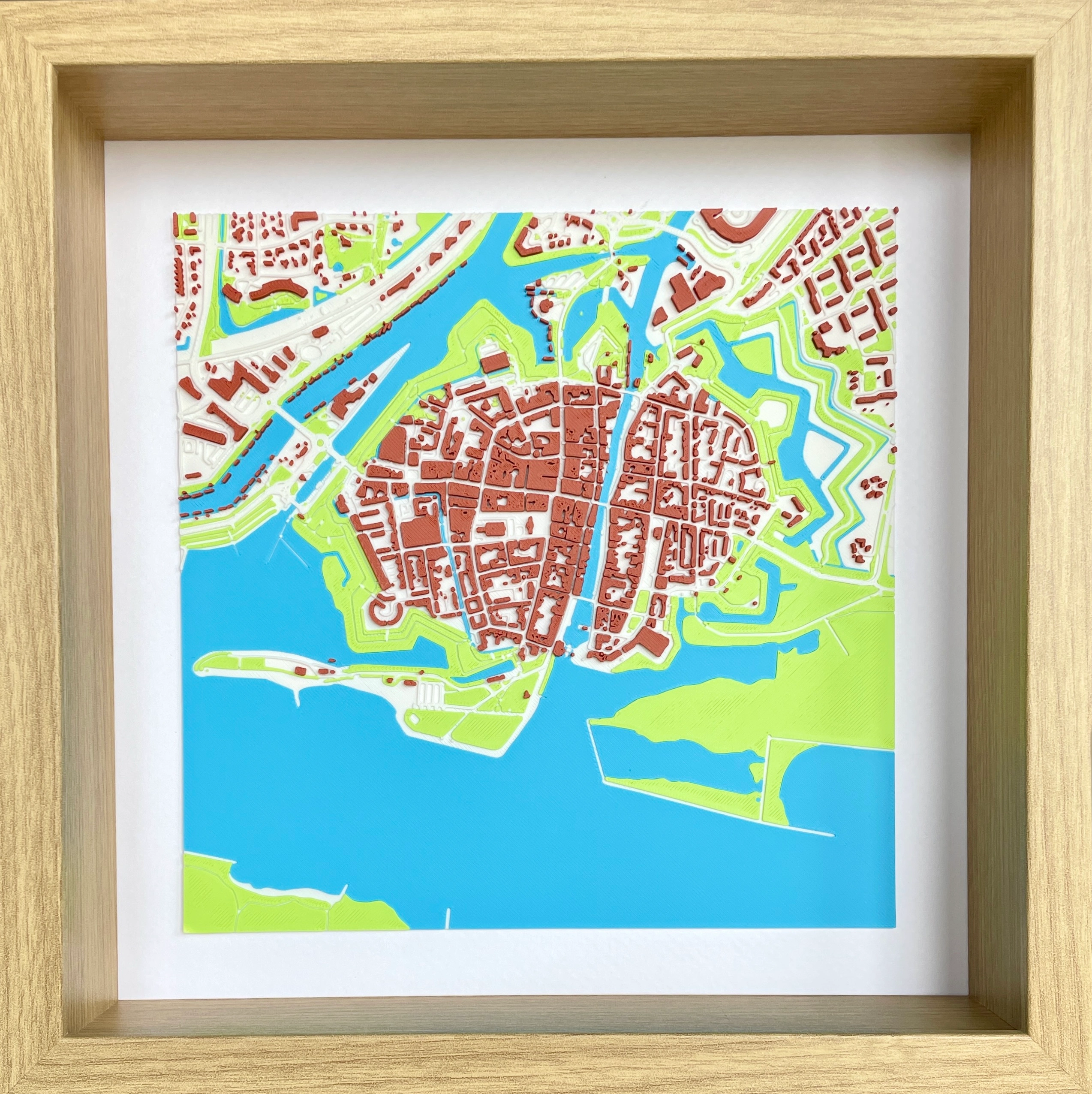 3D-Stad Gorinchem – schaalmodel vooraanzicht – handgemaakt in Nederland.